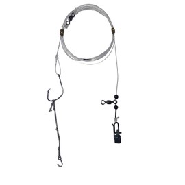 Cox & Rawle Dongle Rig-Braid - New Classic Rig Featuring Mutsu Circle Hook for Tope, Smooth-Hounds, Bass, and Cod - Flowing Trace Design (4inch 3/0)