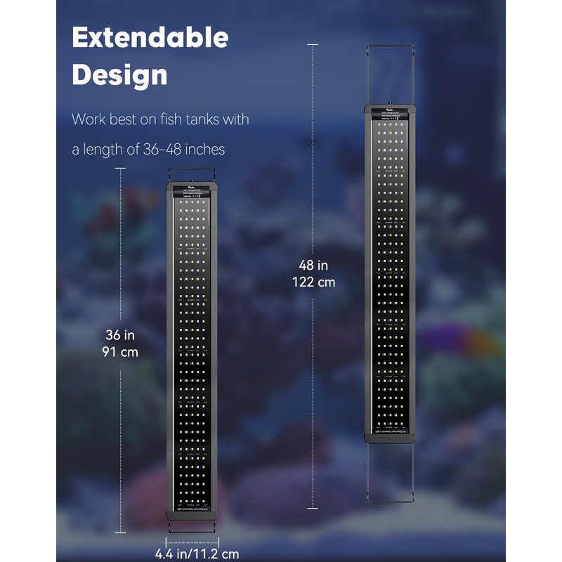 Pawfly 36W Saltwater Aquarium Light for 36" to 45" Fish