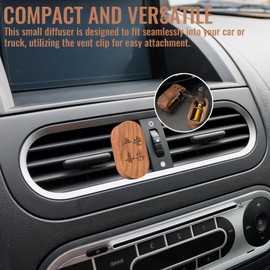 Walnut Wooden Essential Oil Diffuser - Car Aromatherapy Diffuser with Vent Clip, Refreshing Aroma for Vehicle and Truck, Chinese Feng Shui Design for Luck and Wealth (Color 1)