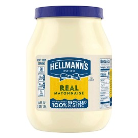 Hellmann's Real Mayonnaise 64 oz – Creamy, Tangy, Gluten-Free, Kosher, Bulk Jar.