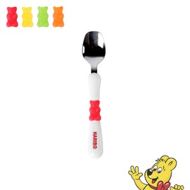 HARIBO Goldbear Spoon - Kids & Toddlers Plastic Flatware with HARIBO Goldbear Figure Handle, Kids Eating Utensils for 4 years + Child, BPA Free Silverware for Kids (Red)