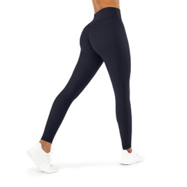 PAVOI ACTIVE FlexFlow Collection | Women's Sculpting High Waisted Low Impact Tall Length Gym Yoga Leggings | Medium, Black, 28"