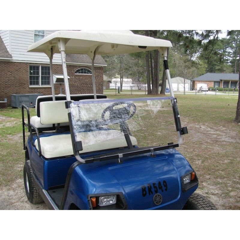 ECOTRIC Folding Down Clear Windshield for 2003-2006 Yamaha G22 Models