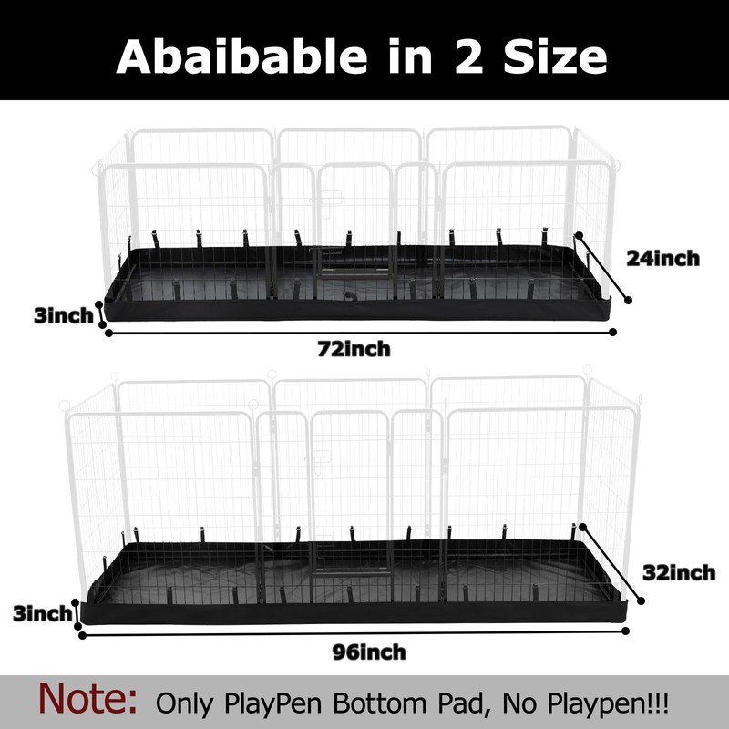 PJYuCien Rectangle Dog Playpen Bottom - Fits 8 Panels, 24''