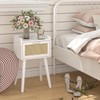 LAATOOREE Nightstand Set of 2, Small White Bedside Table, End