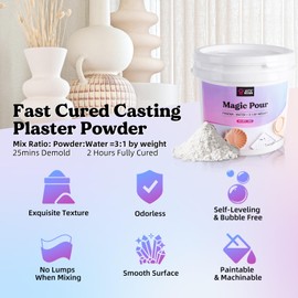 LET'S RESIN Resin Casting Powders 3000g, Fast Cured Casting Resin Kit for Beginners,20~30 Minutes De-Mold, Water Activated Plaster Powder Casting Kit for Resin Molds, Easy Mixing & Self Leveling