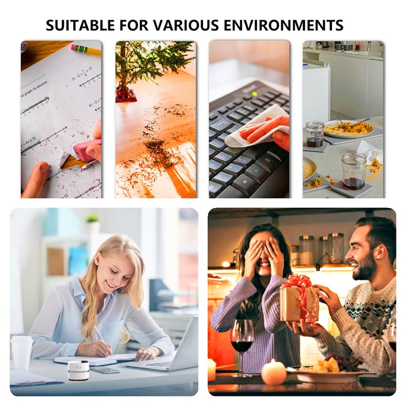 TRZLIFE Desk Vacuum Cleaner, Rechargeable and Durable Mini Desktop Vacuum