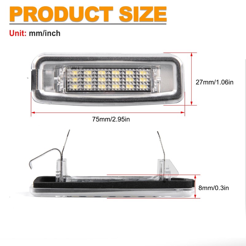POPMOTORZ Ford Focus MK1 1998-2004 LED License Plate Light with