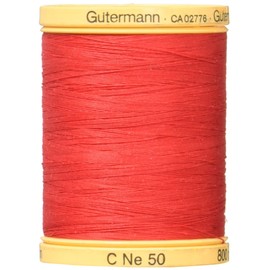 Gutermann NOM025045 Natural Cotton Thread Solids, 876 Yards, Red