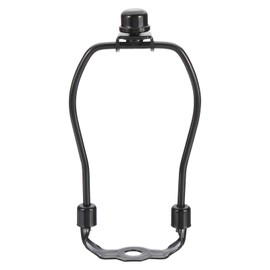 YOKIVE 5 Inch Lamp Harp, Detachable Lamp Shade Holder with 3/8 Standard Saddle and Lamp Shade Finial Heavy Duty Lamp Shade Bracket for Table Lamp Floor Standing Lamps, Black