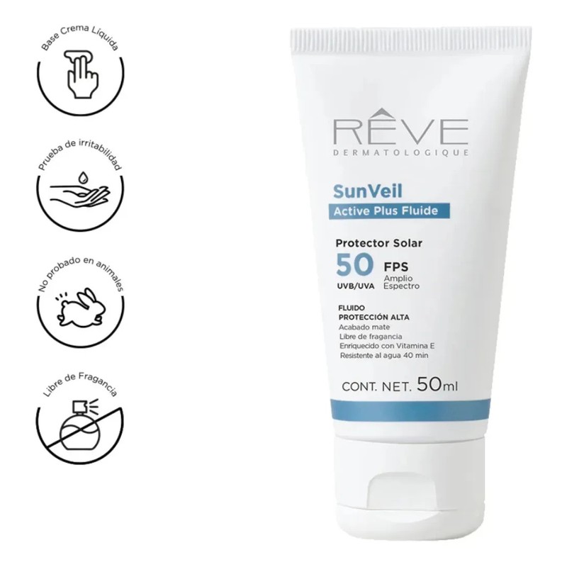 Reve Dermatologique SunVeil Active Plus Fluide FPS 50 Protector Solar