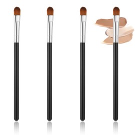 4 Pcs Flat Concealer Brush Eye Eyeshadow Primer Brush Small Blending Brushes Eyeshadow Applicator Brushes for Makeup Blending Powder Cream Highlight