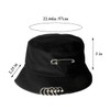QOOEQPQY Bucket Hats Unisex Iron Ring Hoop Folding Fisherman's Hat