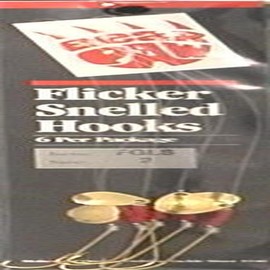 Bear Paw FGLS-2 Flicker Snelled Long Shank Hook, Size 2, Gold Finish