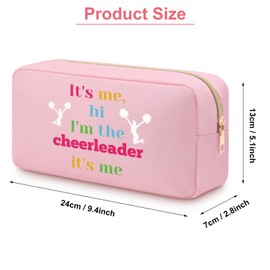 Cheerleading Gifts for Girls Makeup Bag for Cheerleader Cheer Bag Stuff Gifts for Girls Cheerleaders Cheerleading Teammate Gift for Women I'm The Cheerleader Double Side Toiletry Bag