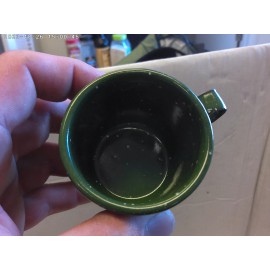1990's Vintage Enamelware mini expresso cup 4oz green (Pack of 4)
