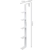 Modern White Metal Over-The-Door Hat Storage Rack/Display Hanger with 5