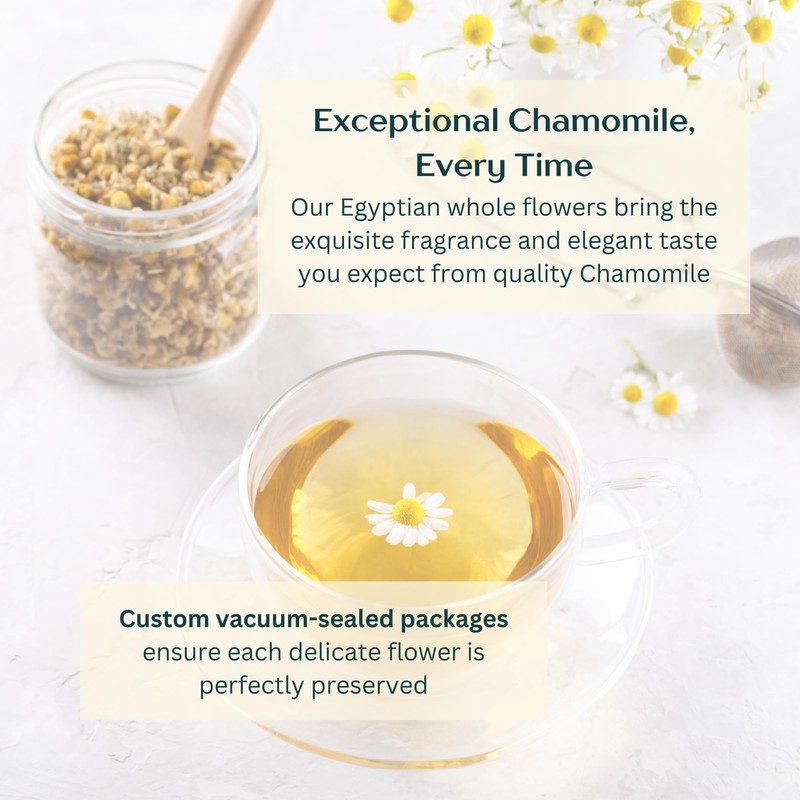 Organic Chamomile Tea, 250g Loose Whole Flowers, Premium Quality Egyptian