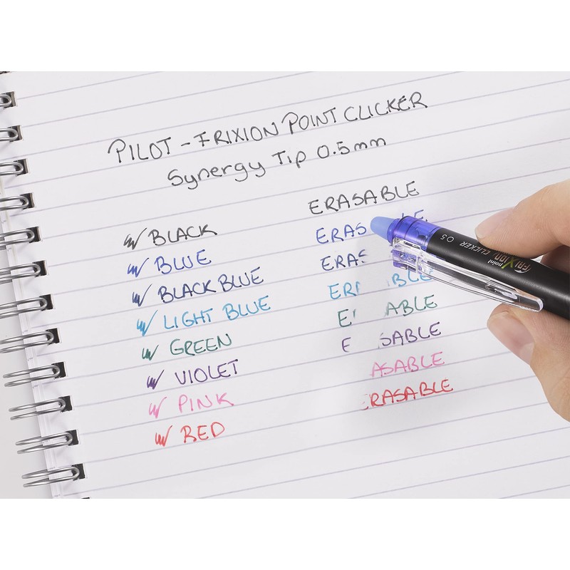 Pilot Set of 5 Frixion Point Clicker Rollerball Pens 0.5