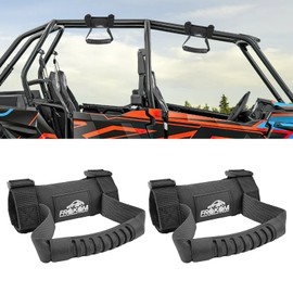 Frokom UTV Grab Handles,Roll Bar Grab Handles for 1.5 to 2" Roll bar cage Fit for Polaris RZR, Can Am X3, Kawasaki Mule Teryx, Honda Pioneer, Wildcat, CFMoto Zforce, Yamaha Rhino-2 PCS Black
