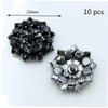 Namzi 10pcs Black Rhinestone Buttons Shank Diamante Accessories DIY for