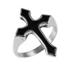 HZMAN Retro Simple Unisex Christian Stainless Steel Religious Cross Ring.