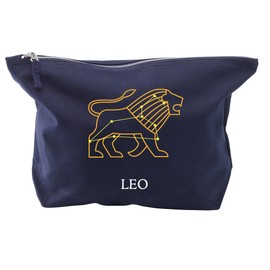 Makeup Bags for Women Leo Zodiac Gifts - Star Sign Horoscope Make Up Bag - Birthday Gifts, Best Friend, Wife, Girlfriend, Sister, Her - Printed Cosmetics Bag - Navy-M