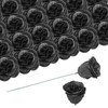 uxcell 50pcs Glitters Roses Artificial Flower, Fake Roses with 50pcs
