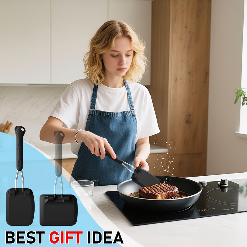 MFTEK Silicone Spatula Set, Eggs Flipper, Adjustable Angle Spatula Turner