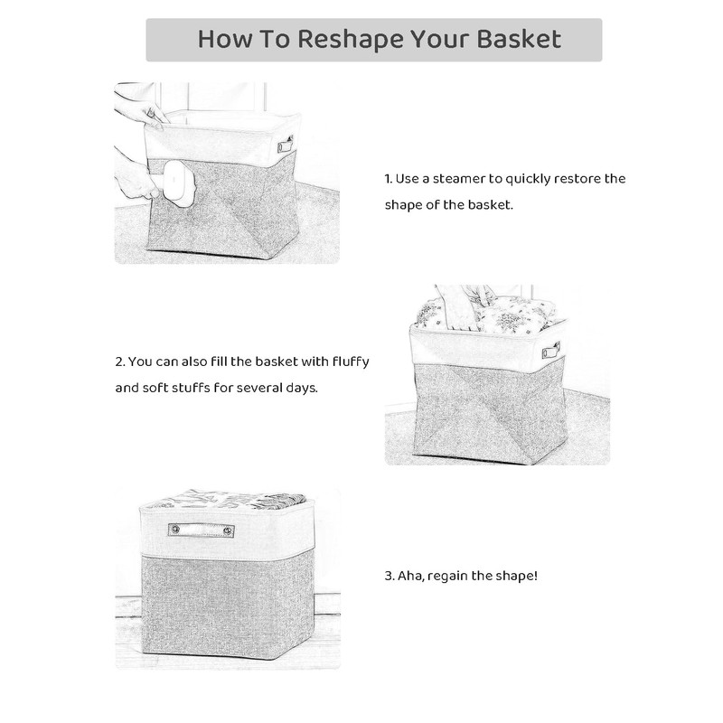 Mangata 25|28|30|33cm Fabric Storage Boxes, Set of 3 Storage Cubes(28x28x28cm,