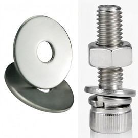 M6 Washers, M6 x 20mm Penny Washers, A2 304 Stainless Steel Washers, Flat Repair Washer, Large Metal Washers, Plain Round Chrome Washers for Screws & Bolts(Pack of 20)
