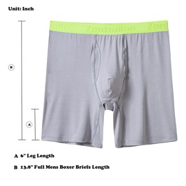 ZONBAILON Men's Underwear Soft Boxer for Men Pack Long Legs Underpants Pouch 2XL
