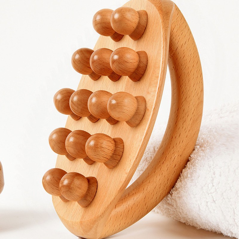 Wooden Body Massage Brush Muscle Relaxation Smoothing Beads Meridian Guasha