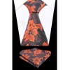 Alizeal Mens Tie with Hanky Set Floral Silky for Wedding