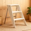 Acrylic 3 Step Ladder Folding Step Stool for Adults Foldable