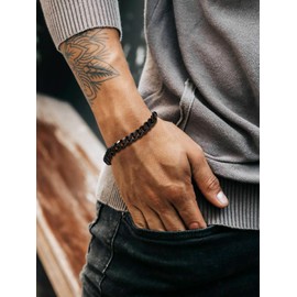 U7 Men Hip Hop Chunky Chains Black Metal Plated 9MM Wide Thick Cuban Curb Chain Bracelet 7.5 Inches