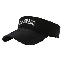 White Fang CA974 Visor, Sun Visor, Hat, Simple, Sunshade, Logo, One Color, Brim, Women's, Men's, Black