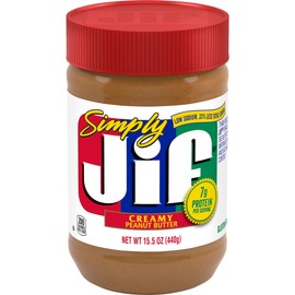 Jif Simply Jif Creamy Peanut Butter, 15.5 Ounces (Pack of 12)