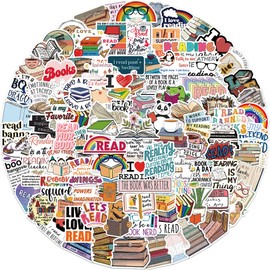 Love Reading Stickers Pack of 100 for Suitcase, Skateboard, Laptop, Computer, Water Bottles, Car, Teenager, Boys, Girls, Scrapbooking Stickers