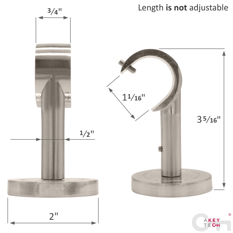 A Key Tech Ceiling Bracket Brushed Nickel - Set of