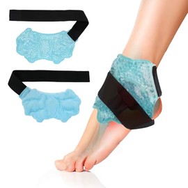 Bolsa De Hielo Para Tobillo,Paquete de Hielo Reutilizable en Gel para Pie,Envoltura de Tobillos para Alivio del Dolor,Terapia Con Compresas Frías y Calor para Tendinitis de Aquiles, Fascitis Plantar