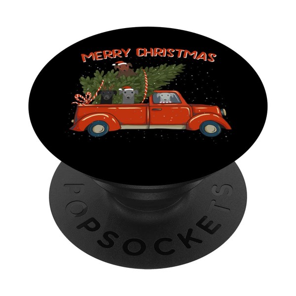 Whippet Xmas Vintage Red Pickup Retro Truck PopSockets Swappable PopGrip