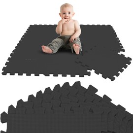 LittleTom 9 Pieces Baby Play Mat - 30x30 Soft Puzzle Mats Floor Playmat Interlocking Foam Tiles