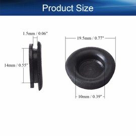 Heyiarbeit 14mm Rubber Grommet Eyelet Ring Gasket Rubber Grommets Wire Grommets, for Wiring Cable Protector Black Tone 30pcs