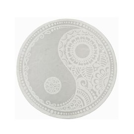 Coco Papaya Selenite Yin Yang Disc Diameter 10cm - Feng Shui Charging Plate