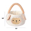Ouksma Plush Lamb Storage Basket for Easter, Egg Hunting Bag