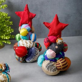 Desi Favors Indian Handmade Sustainable Christmas Tree Hanging Decorations, Holiday Recycled Fabric Ornaments, for Men & Women - 10 Inch (Pack of 1)