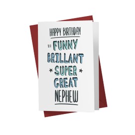 Karto Sweet Birthday Card for Nephew - Large 5.5x8.5 inch Nephew Birthday Cards - Compliment