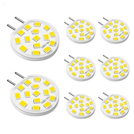 DUMILOO G8 LED Bulb Dimmable, 3W Puck Light Bulbs, 20W-25W Halogen Bulb Equivalent, T4 JCD Type Bi-Pin Base, 120V Natural White 4000K for Under Cabinet Light, Under Counter Kitchen Lighting, 8 Pack