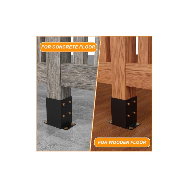 4x4 Post Base 4PCS, Inner Size 3.5x3.5 Inch Fence Post